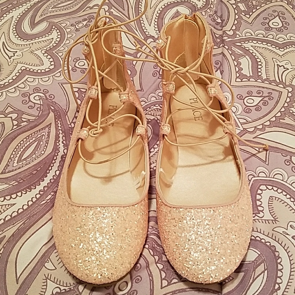 Nwot ballerina strappy glitter pink shoe